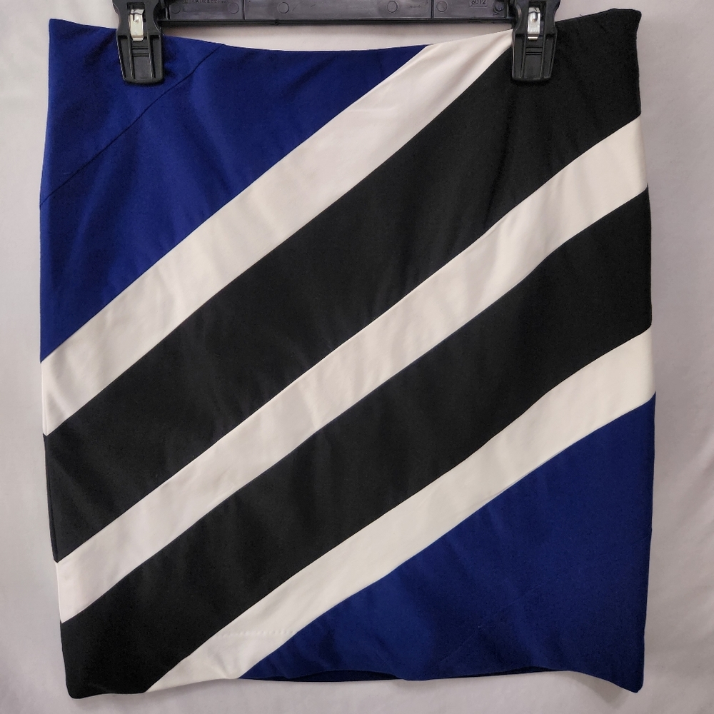 NWT WHBM Diagnoal Striped Color Block Mini Pencil Skirt